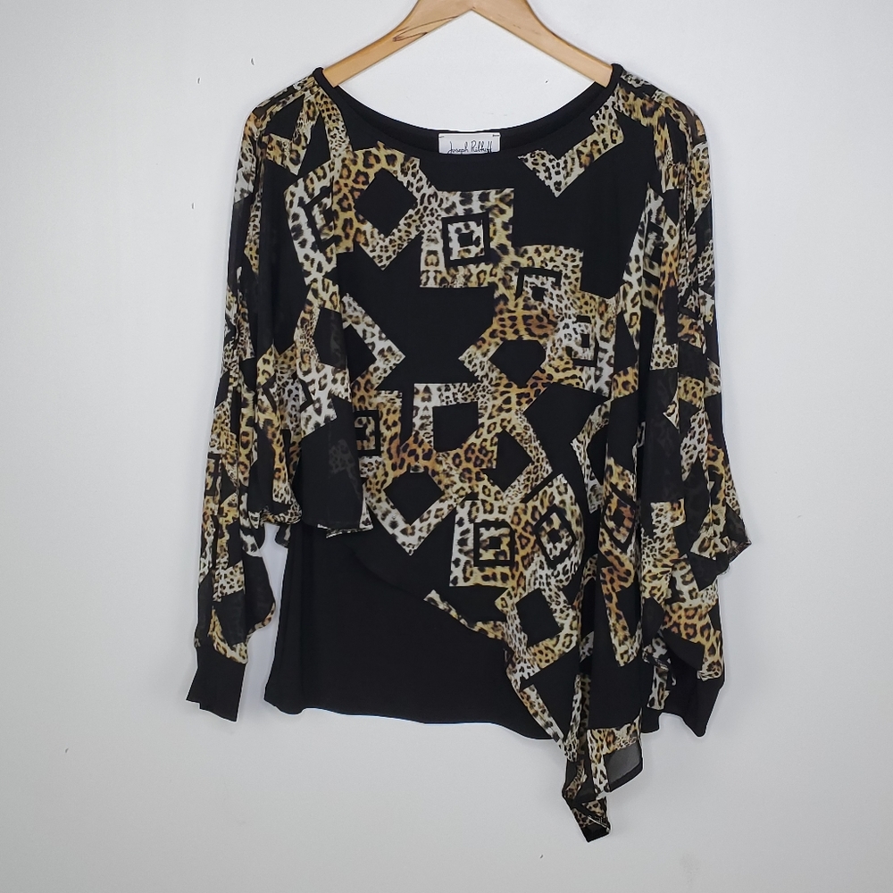 Joseph Ribkoff Leopard Print sheer overlay tunic 8